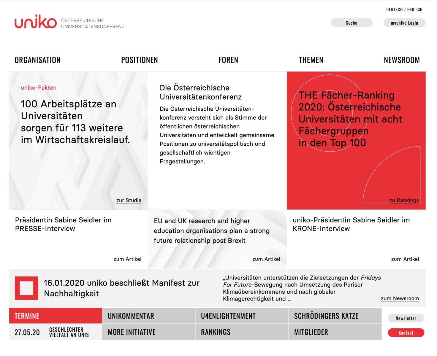 uniko.ac.at - eine responsive Website basierend auf JPETo™ 7.0 CMS