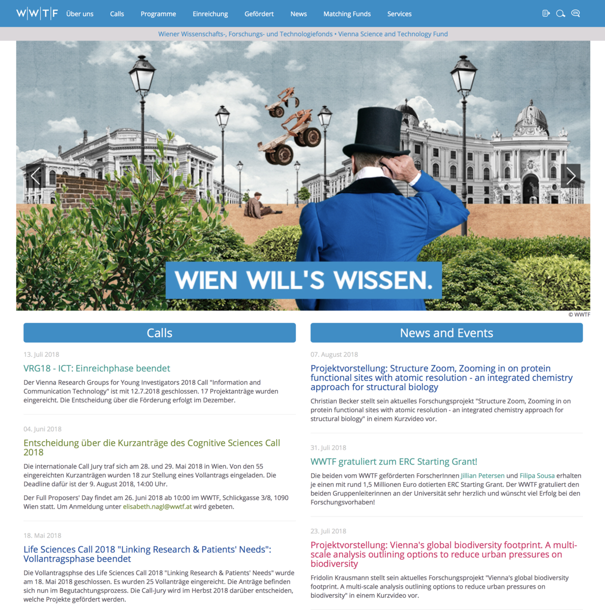 Die responsive Website des WWTF